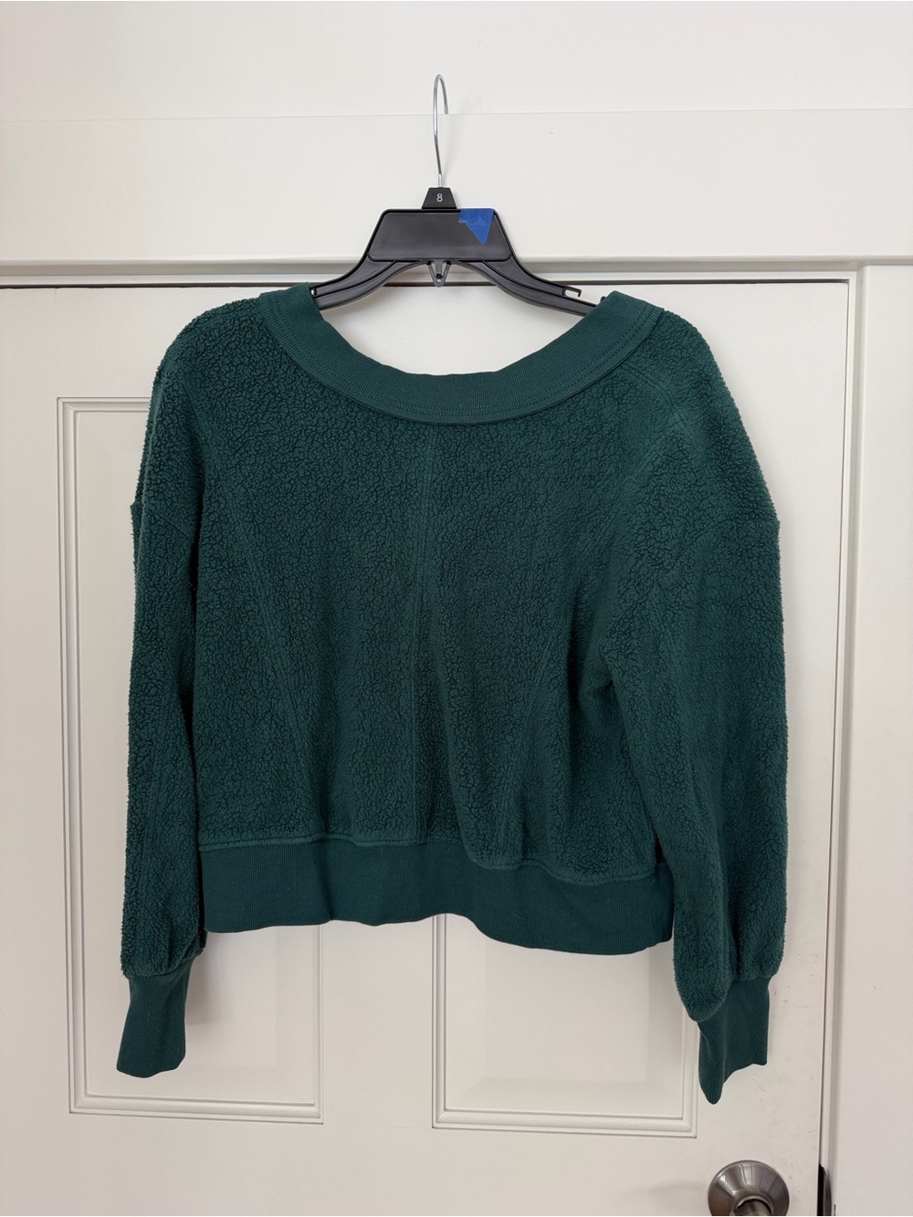 Women's Deep Green Fleece Pullover with open back